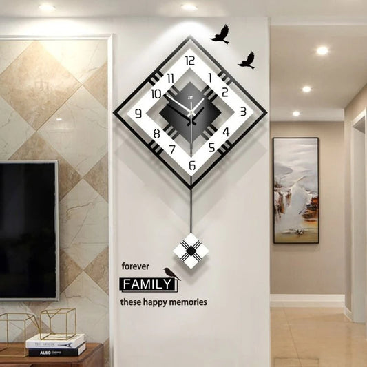 3D Living Room Minimalist Swing Wall Clock